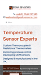 Mobile Screenshot of peaksensors.co.uk